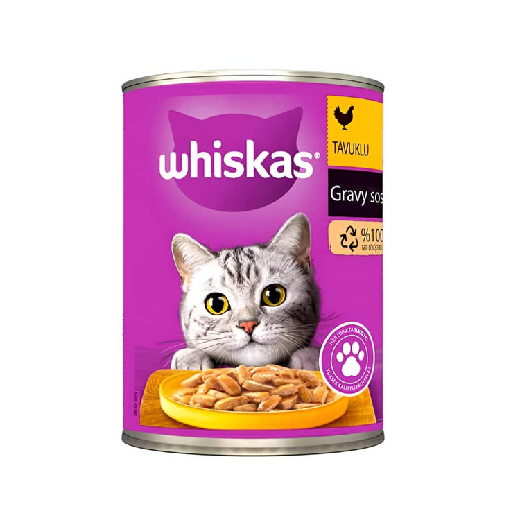 کنسرو گربه بالغ ویسکاس با طعم مرغ Whiskas Chicken Adult Cat Food گرم ۴۰۰